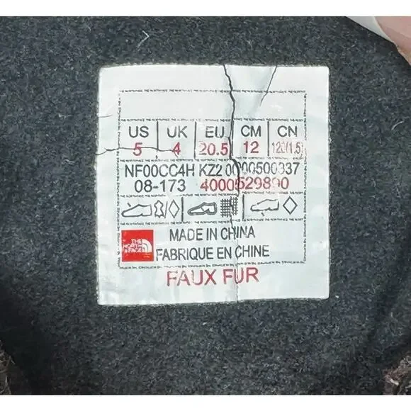 North Face Alpenglow II Waterproof Insulated Winter Snow Boots Toddler 5 Black - Picture 8 of 9